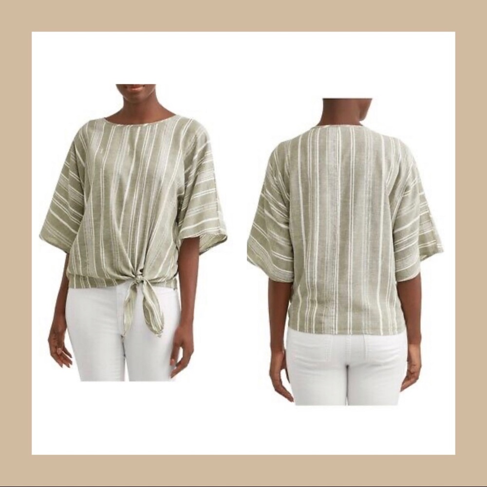 Time & Tru Tie Waist Top